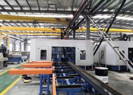 طريقة التحكم PLC خط آلة الحفر والقص ثلاثية الأبعاد I Beam CNC 3×11KW قوة المحرك
