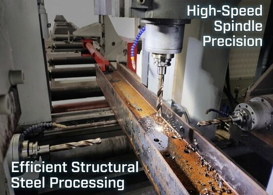 نموذج BHD500/3 CNC H-Section Steel Combined Processing Machine 100~3000r/Min سرعة الغزل