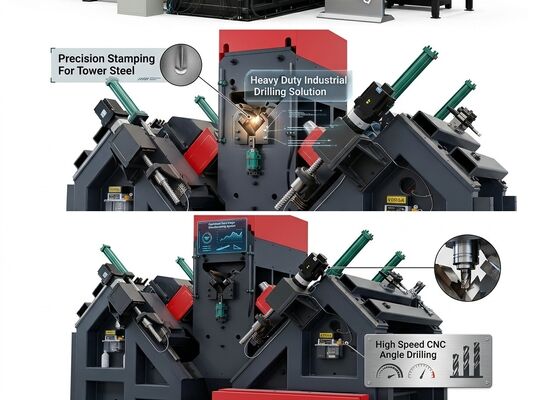 النموذج JNC2532 Cnc زاوية الصلب حفر علامة خط معالجة مع قناة التغذية